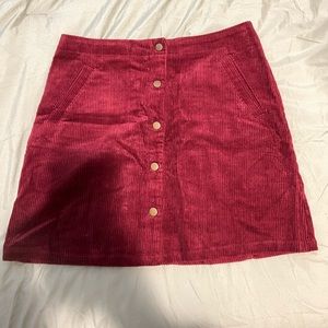 Burgundy ribbed skirt